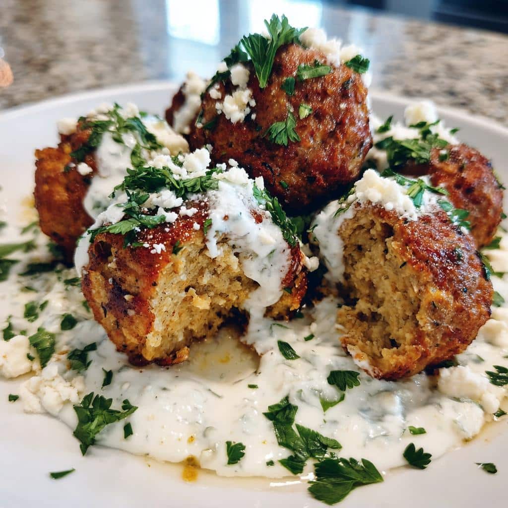 greek turkey meatballs with tzatziki sauce recipe