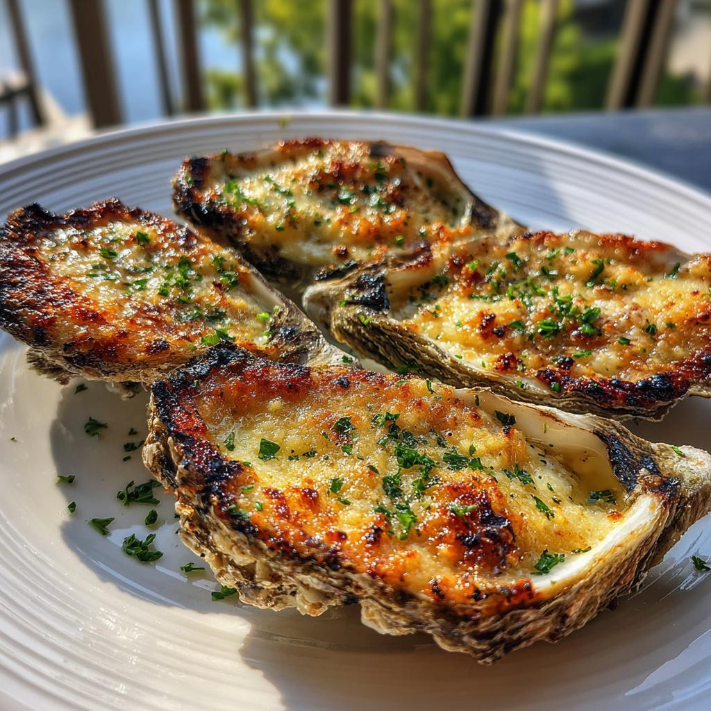 grilled parmesan garlic oysters
