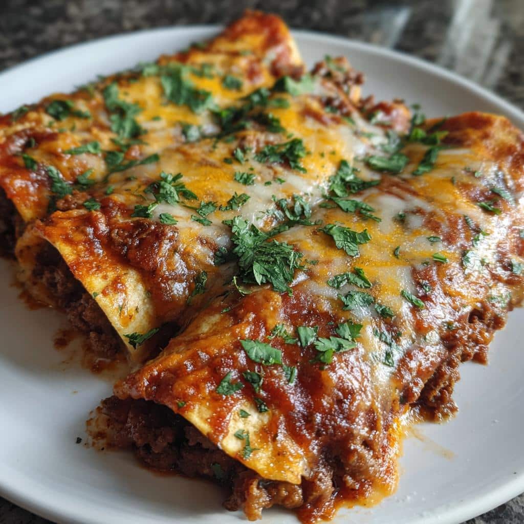 mouthwatering beef enchiladas with homemade red sauce - detail 1