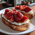 roasted strawberry whipped ricotta toast