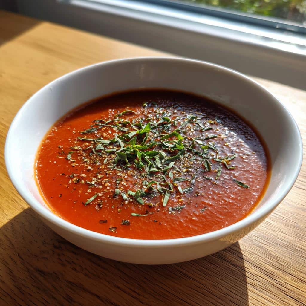 roasted tomato soup with herbs