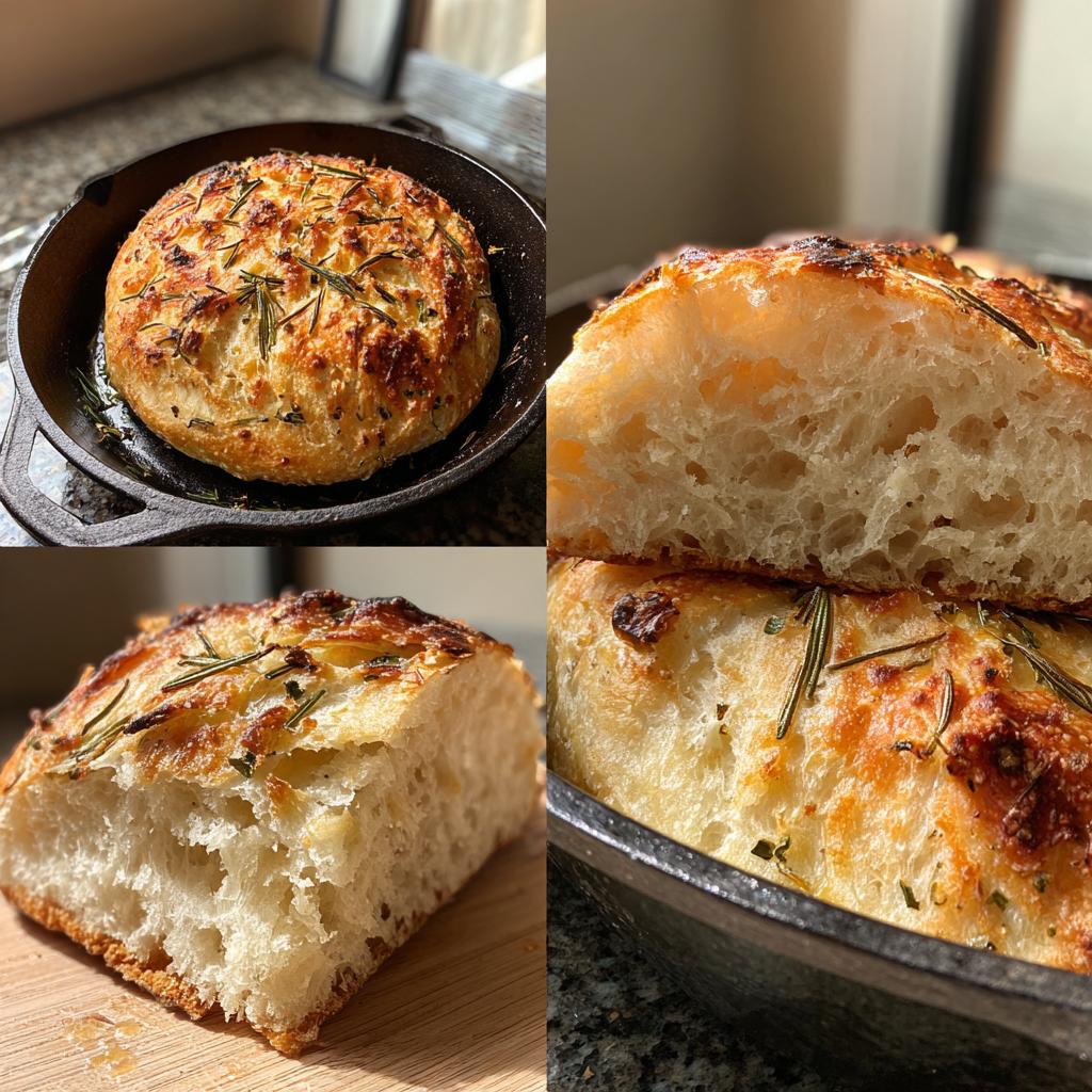 Amazing 3-Hour Rustic Garlic Rosemary Skillet Bread Bliss 5 rustic garlic rosemary skillet bread - detail 1