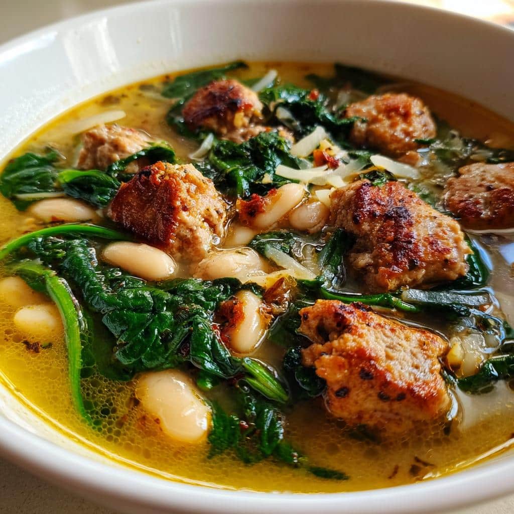 sausage bean and spinach soup