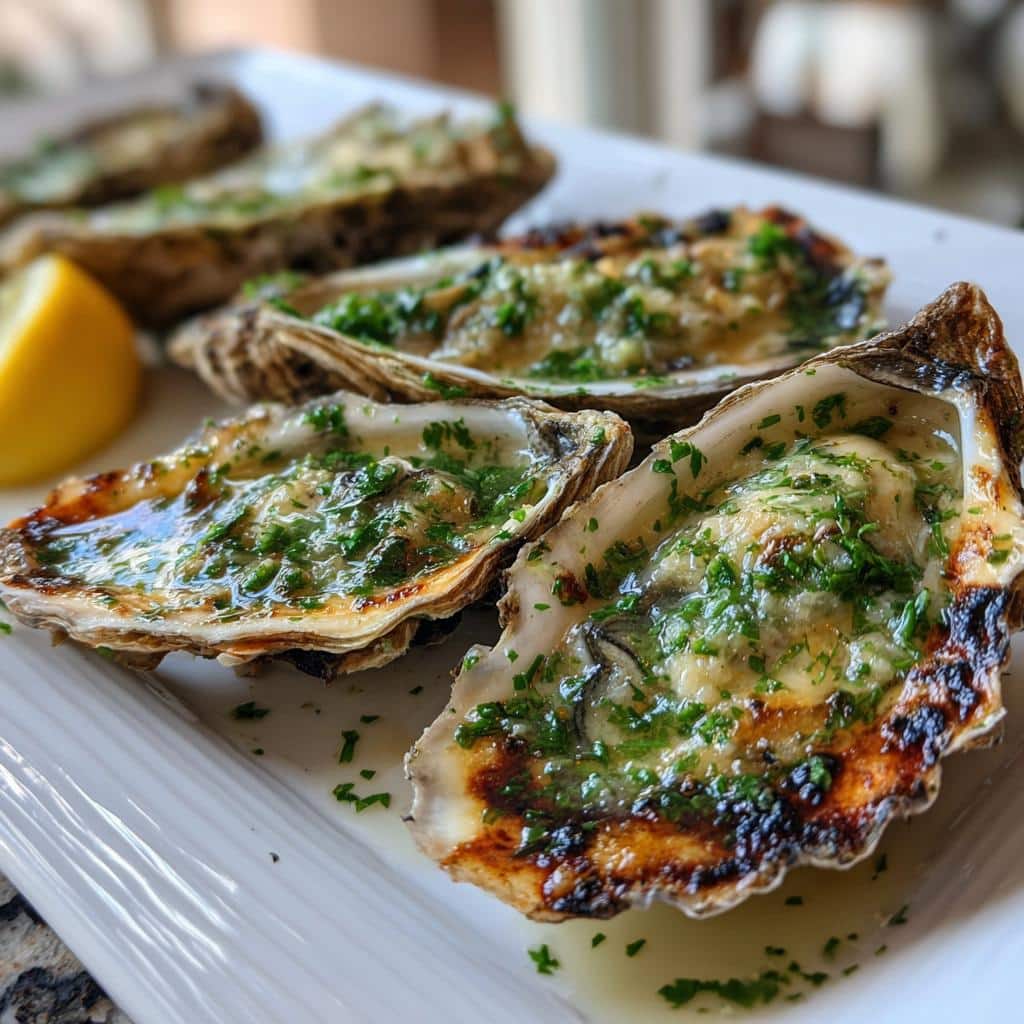 smoky lemon garlic grilled oysters recipe - detail 1