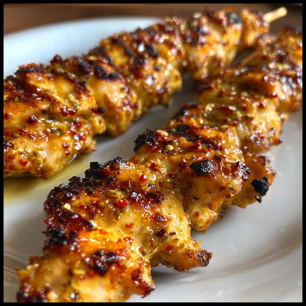 spicy garlic parmesan chicken skewers recipe