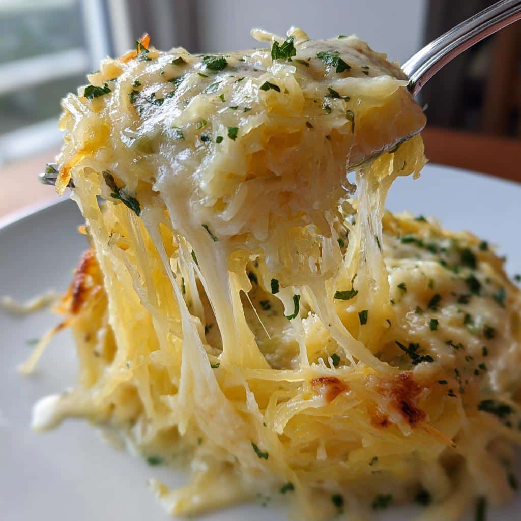 baked spaghetti squash alfredo a creamy low carb alternative to classic alfredo