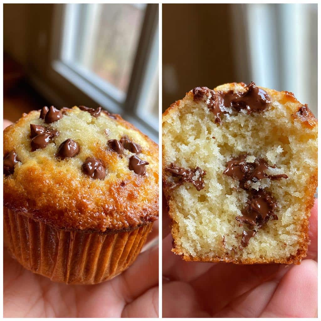 bakery style chocolate chip muffins