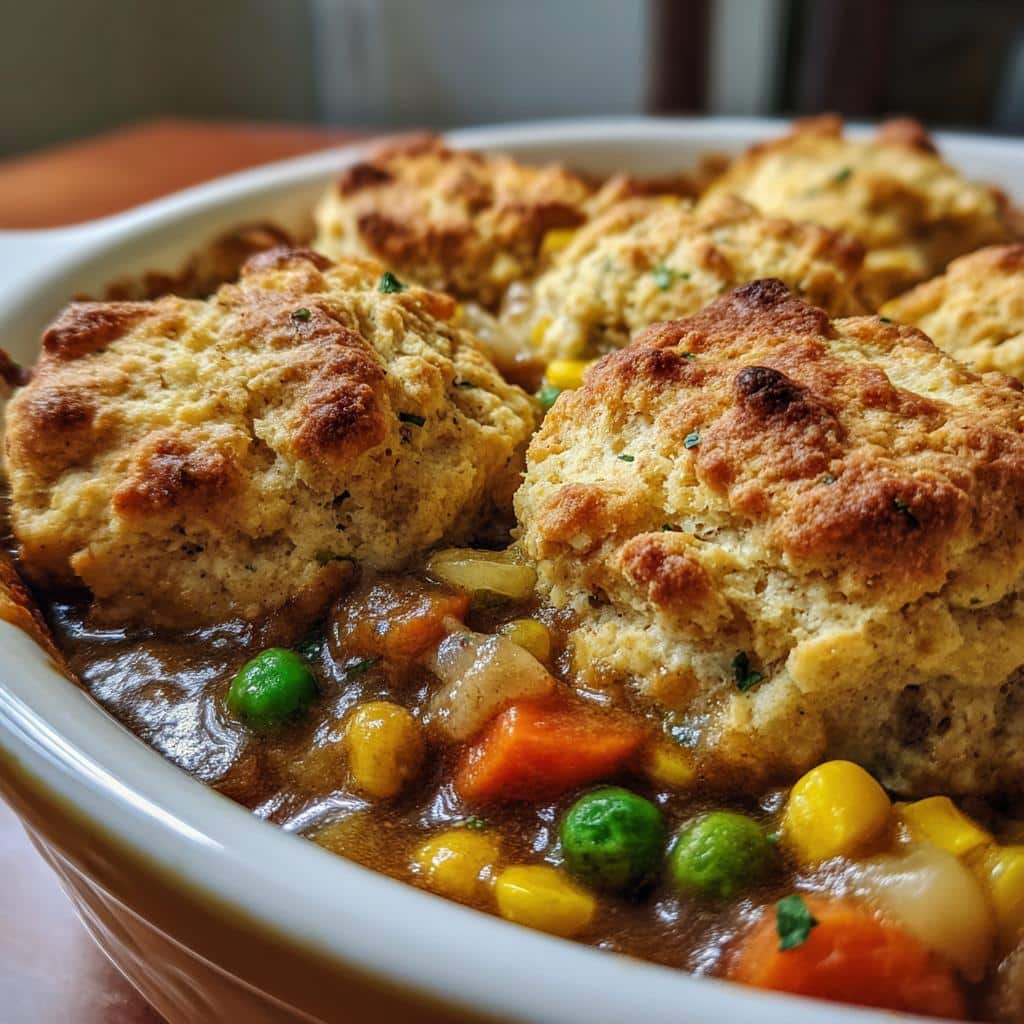 biscuit vegetable pot pie casserole