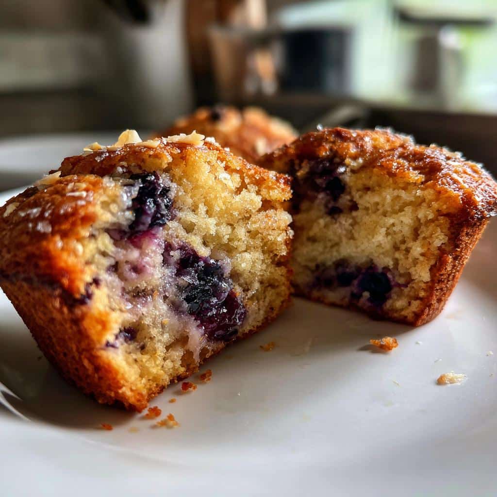 blueberry almond power muffins - detail 1