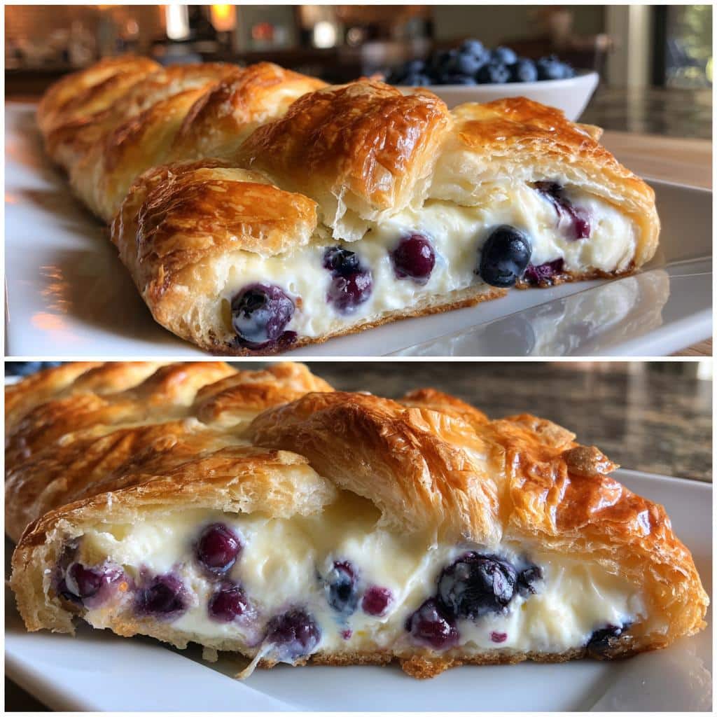 blueberry cream cheese pastry braid - detail 1