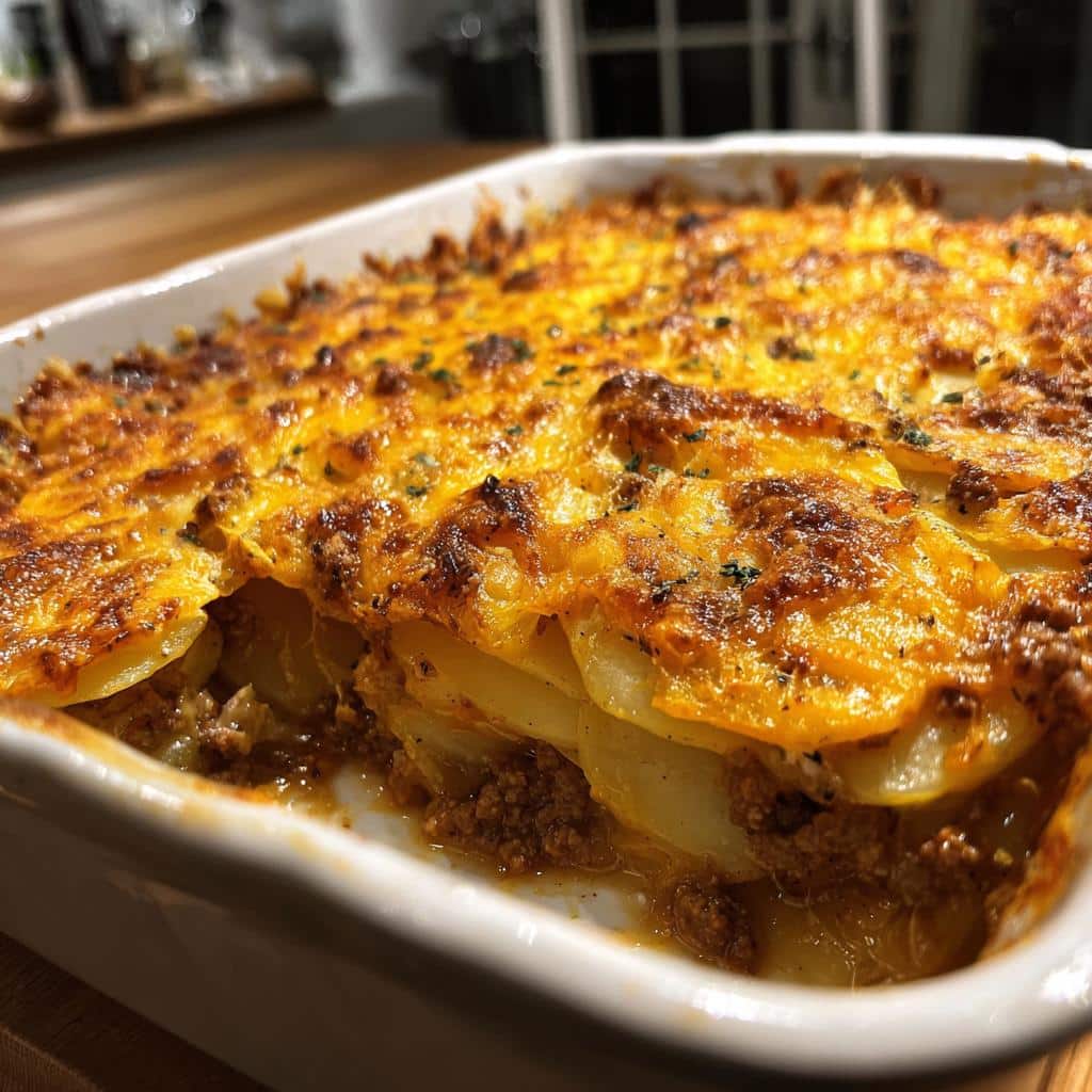 cheesy ground beef and potato casserole - detail 1