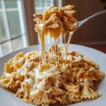 chicken creamy velveeta bowtie pasta with mozzarella garlic sauce