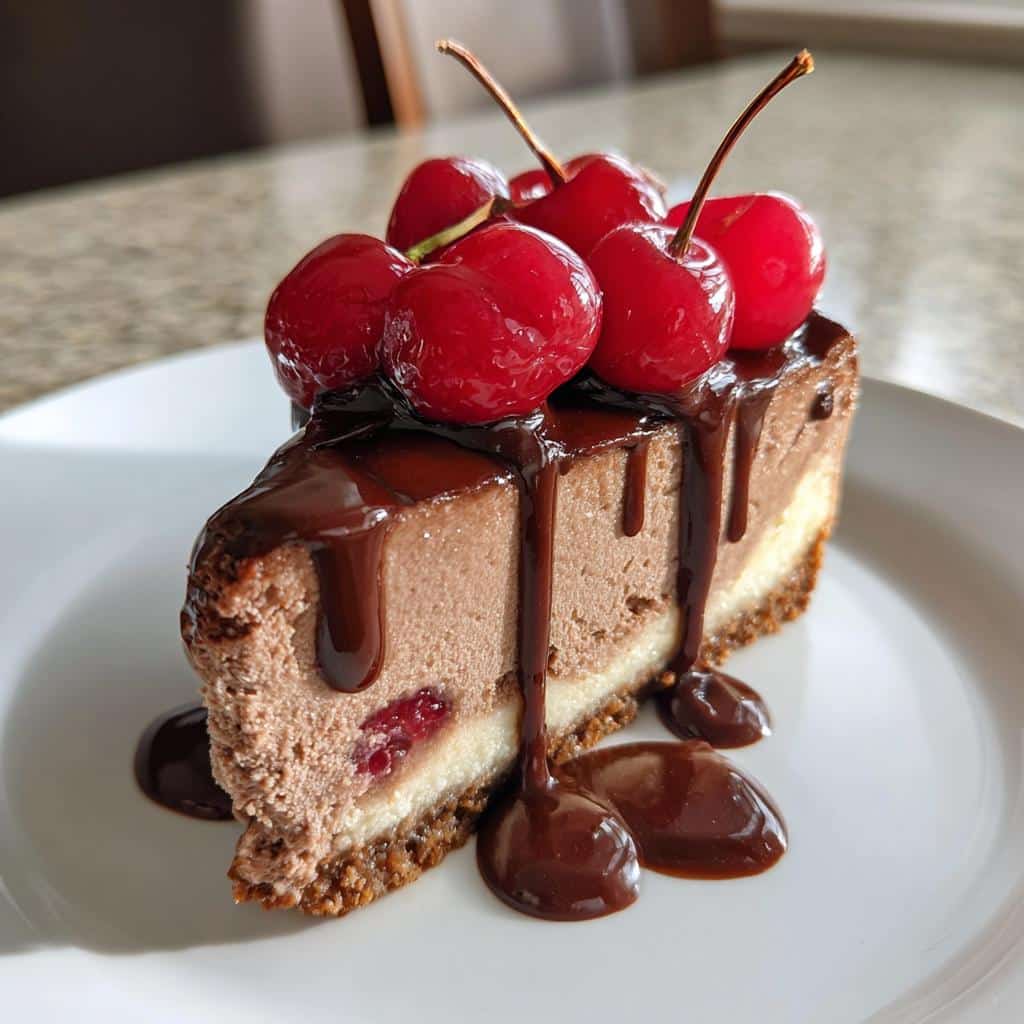 chocolate cherry cheesecake
