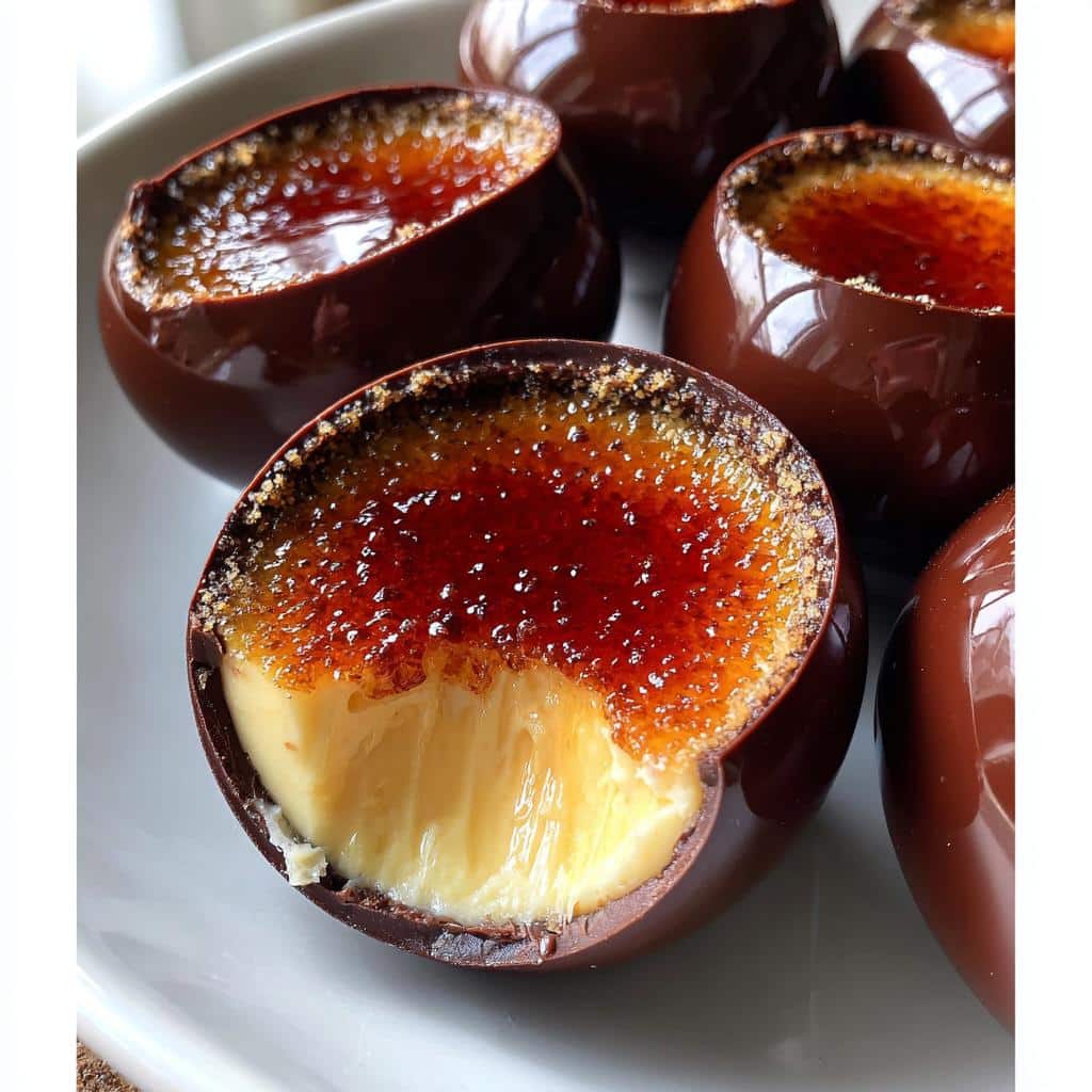 chocolate covered creme brulee eggs - detail 1