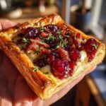 cranberry brie tart with pancetta thyme