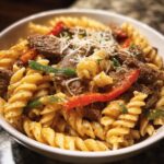 creamy cajun beef and rotini delight