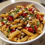 creamy strawberry feta pasta salad