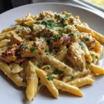 creamy velveeta chicken penne in garlic butter parmesan sauce