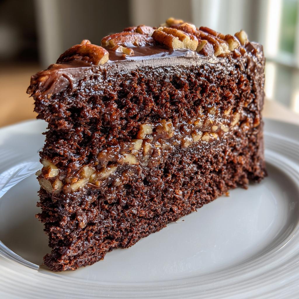 decadent chocolate pecan cake