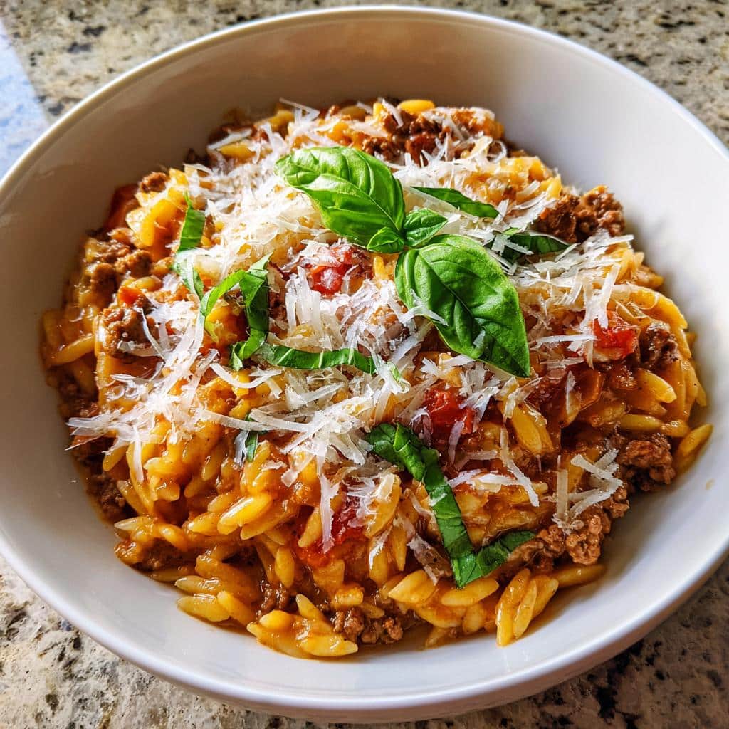 Delicious Ground Beef Orzo with Tomato Cream Sauce 5 delicious ground beef orzo with tomato cream sauce - detail 1