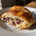 easy cranberry pecan brie wrapped in puff pastry