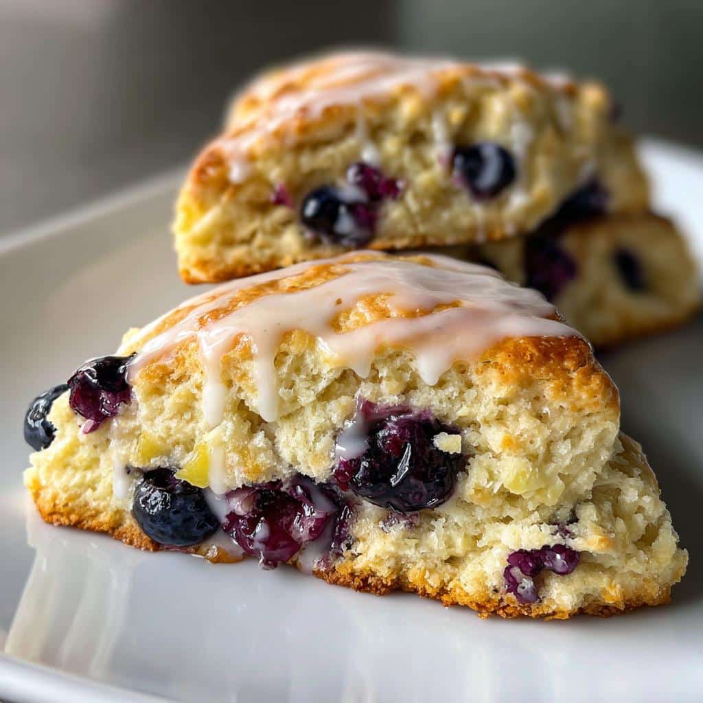 glazed lemon blueberry scones - detail 1