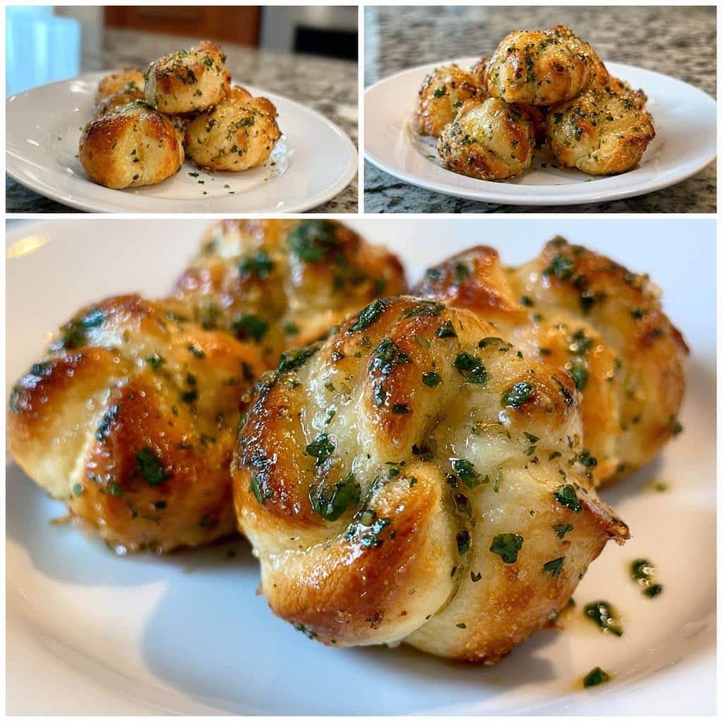 homemade garlic knots - detail 1