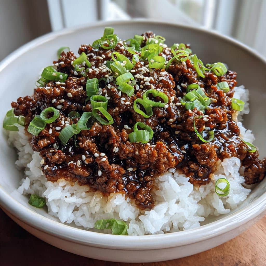 korean ground beef bowl - detail 1