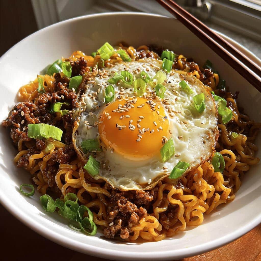 korean style ground beef ramen