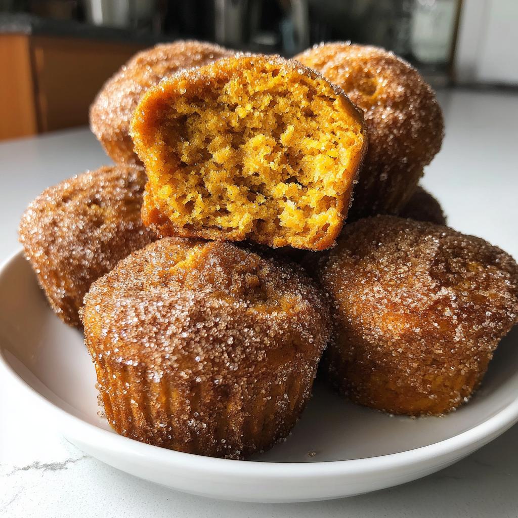 mini cinnamon sugar pumpkin muffins