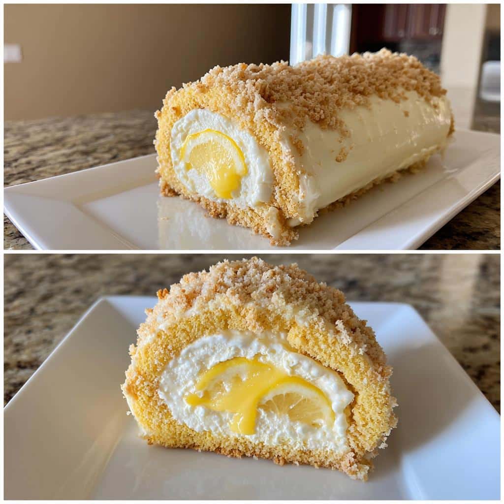 no bake velvet lemon cream roll cake recipe - detail 1