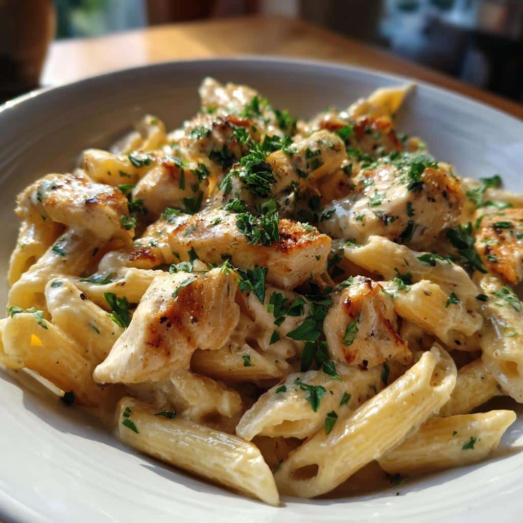 one pot creamy garlic parmesan chicken penne