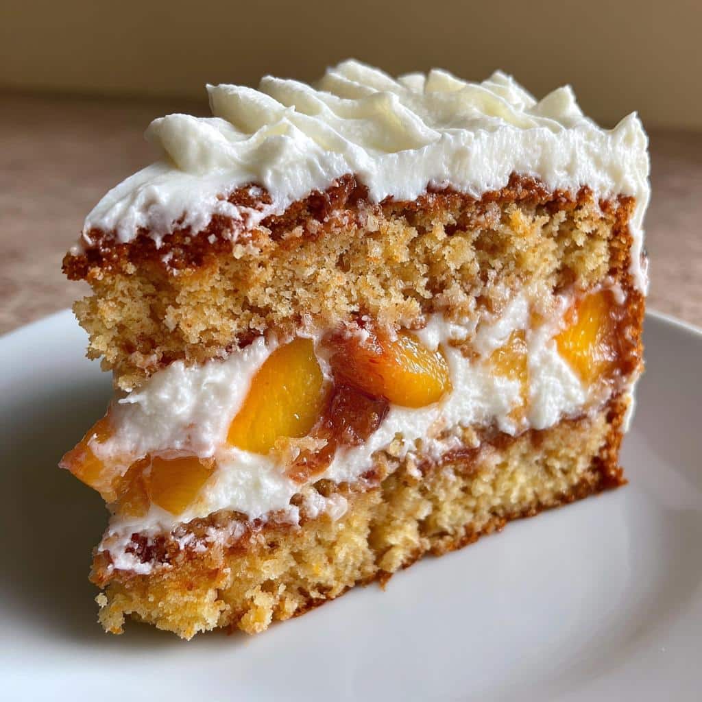 peach cake with cream cheese frosting recipe