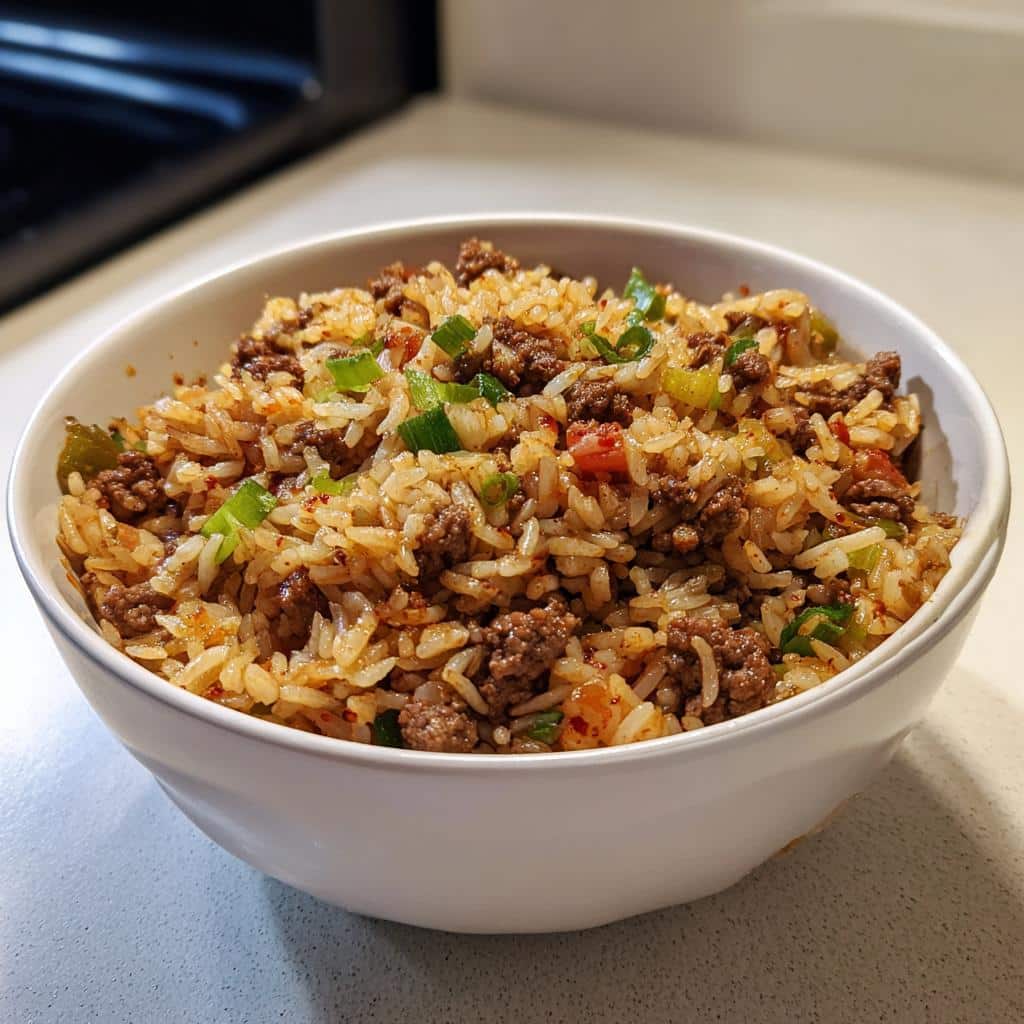 quick and tasty dirty rice with ground beef - detail 1