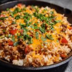 super easy mexican beef and rice skillet
