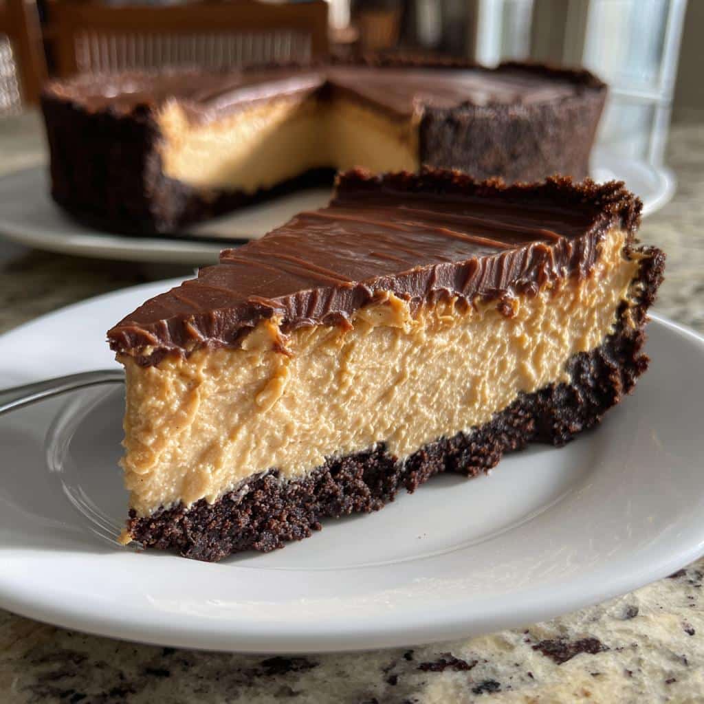 white paradise no bake mm peanut butter cheesecake - detail 1