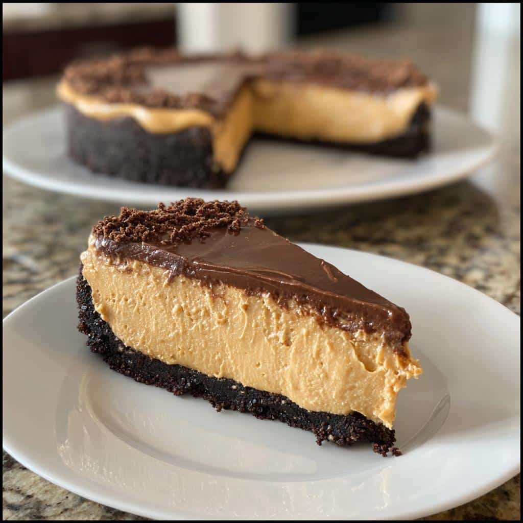 white paradise no bake mm peanut butter cheesecake