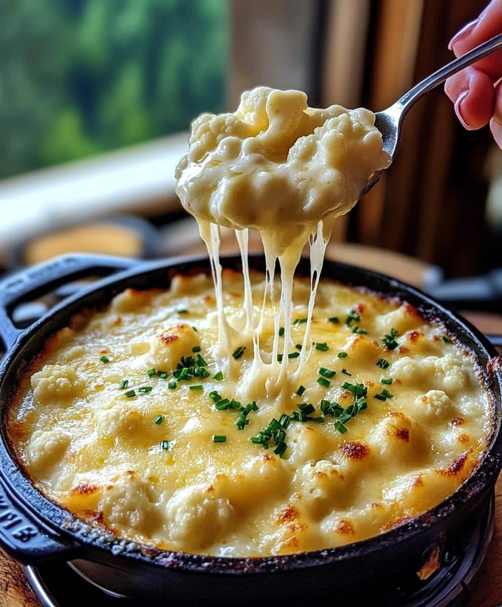 Cheddar Cauliflower and Roasted Garlic Soup