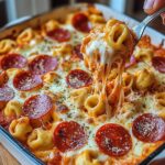 Cheese Tortellini Pepperoni Pizza Casserole