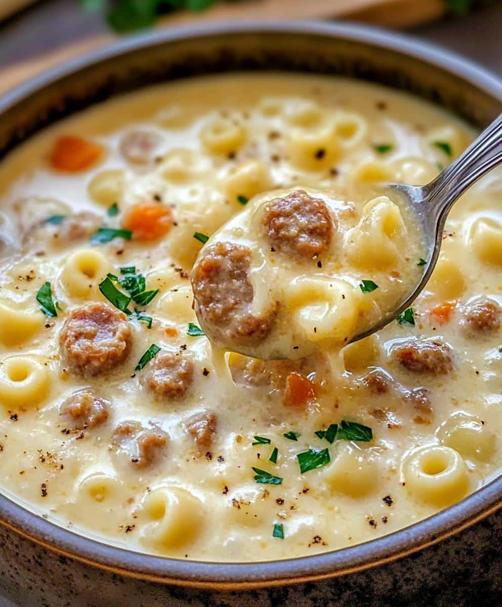 Creamy Parmesan Italian Sausage Ditalini Soup