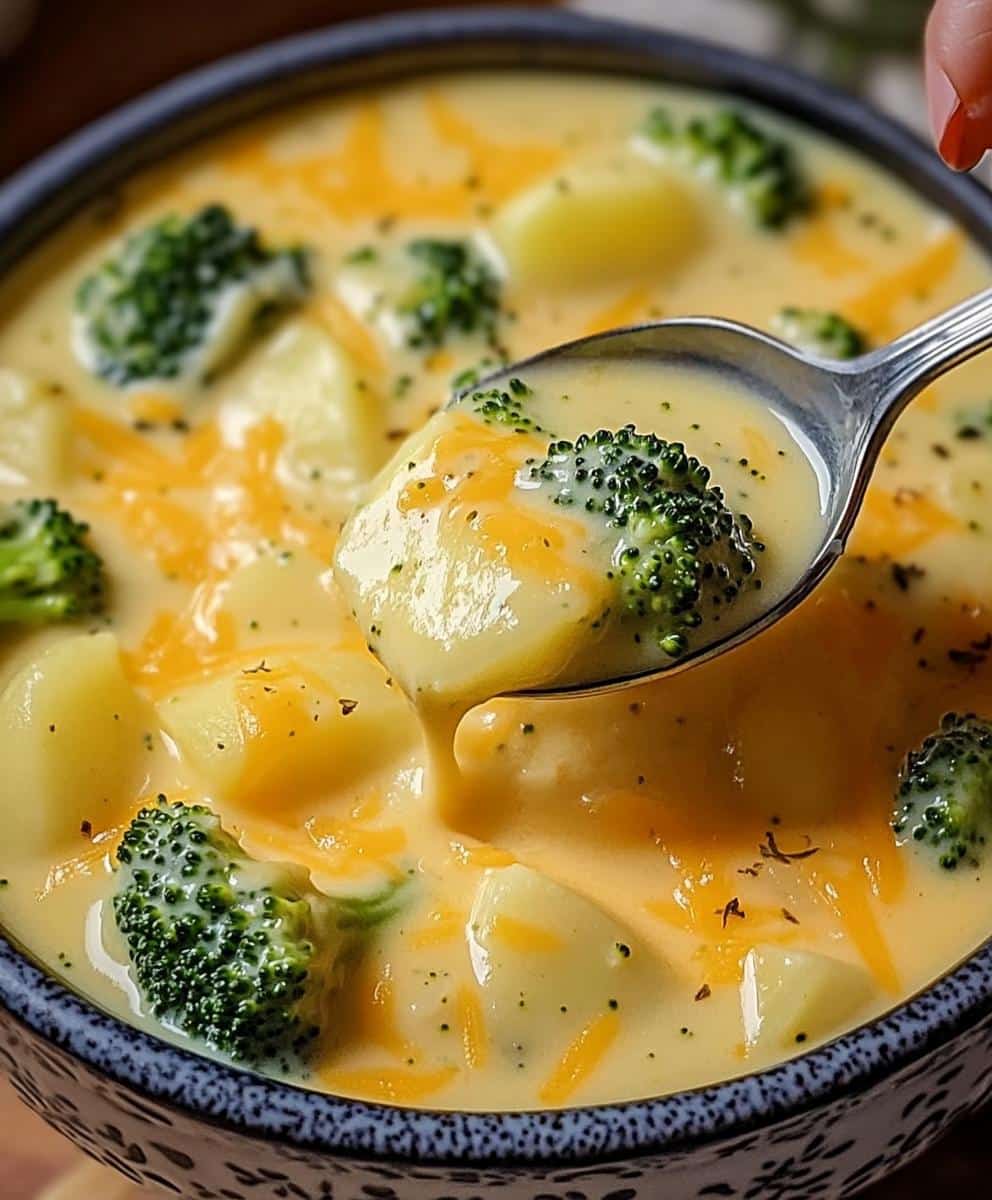 Crockpot Potato Broccoli Cheddar Soup - detail 1