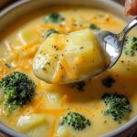 Crockpot Potato Broccoli Cheddar Soup