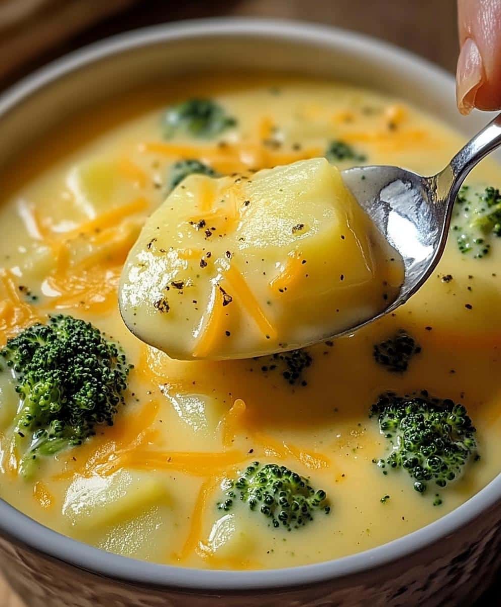 Crockpot Potato Broccoli Cheddar Soup