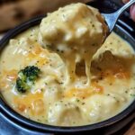 Broccoli Cheddar Chicken and Dumplings Soup