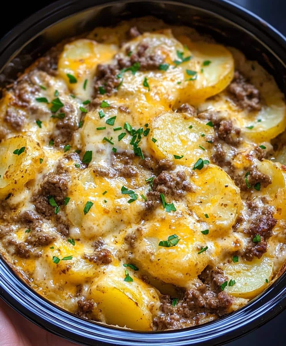 Crockpot Beef & Potato Au Gratin
