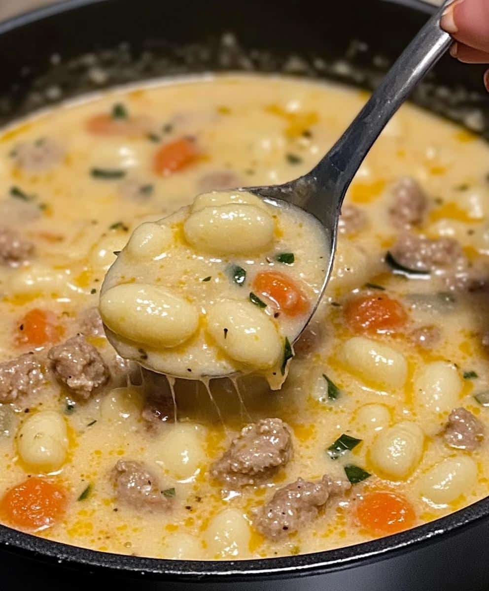 Sausage and Gnocchi Soup - detail 1